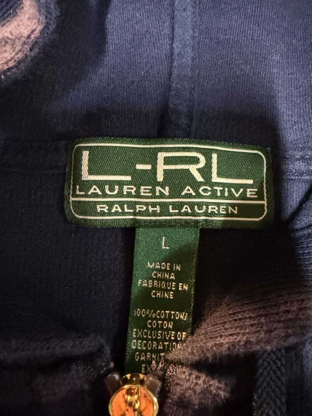 Lauren Active Ralph Lauren Navy Blue Gold Crest Full Zip Hoodie and Sweatpants S - Picture 4 of 6